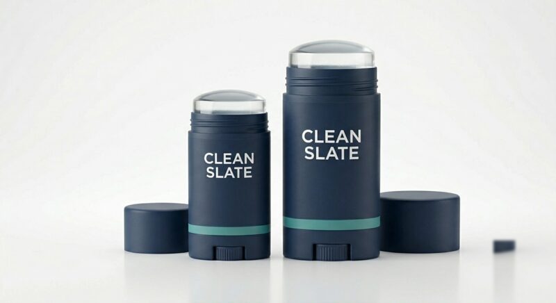 Clean Slate barrier balm stick in full-size and travel-size